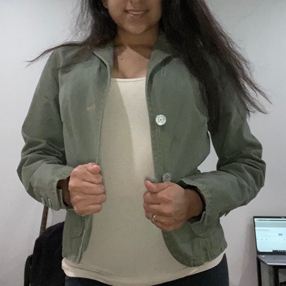 Green jean jacket